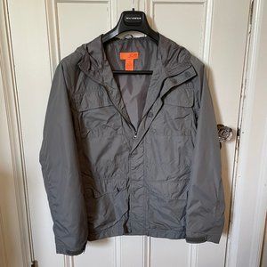 Joe Fresh Men's Gray Nylon Utility Windbreaker, Size L